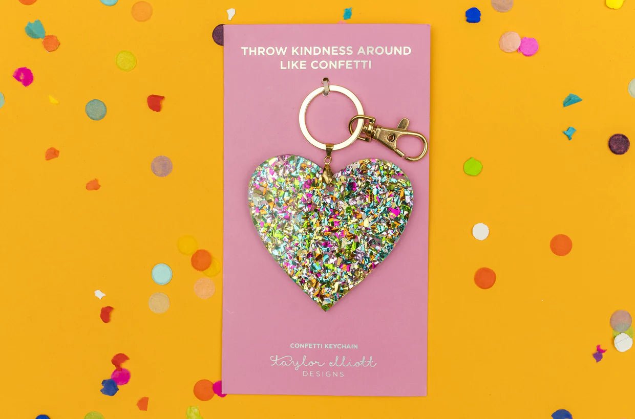 Confetti Acrylic Heart Keychain - Lavender Hills BeautyTaylor Elliott Designs