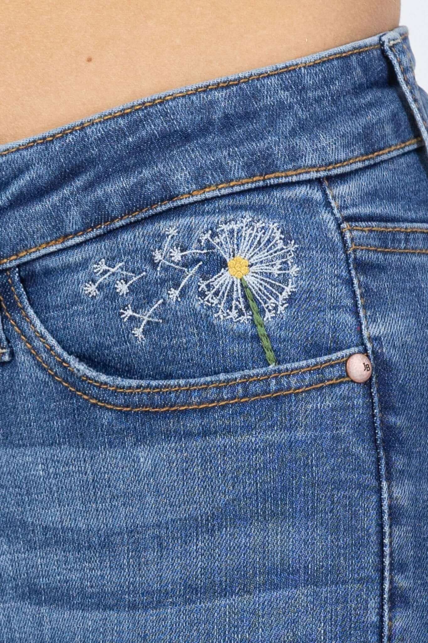 Dandelion Embroidery High Rise Skinny Jeans | Judy Blue | 88415 - Lavender Hills BeautyJudy Blue88415REG-MD-1(25)
