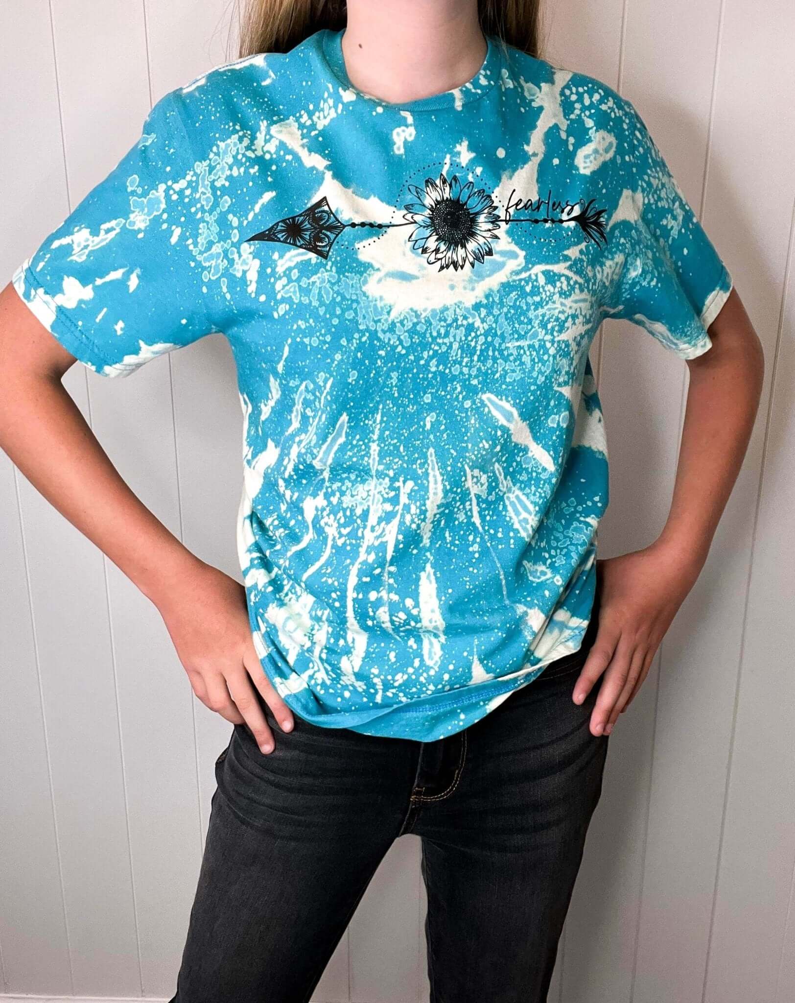 Fearless Sunflower Tye Die Short Sleeve T-Shirt - Lavender Hills BeautyLavender Hills Beauty Studio