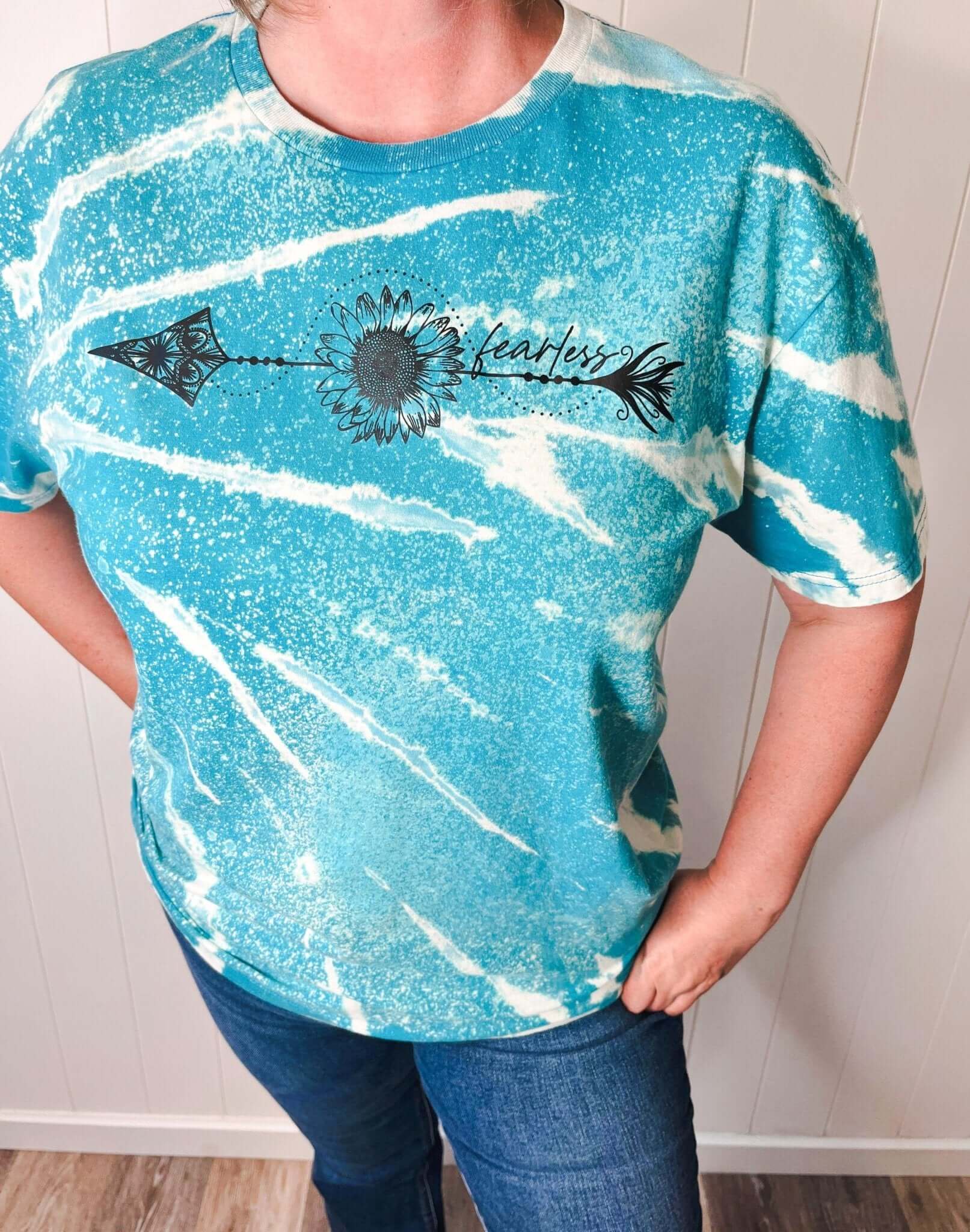 Fearless Sunflower Tye Die Short Sleeve T-Shirt - Lavender Hills BeautyLavender Hills Beauty Studio