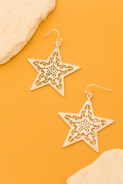 Filigree Matte Star Earrings - Lavender Hills BeautyLavender Hills Beauty31SE22019