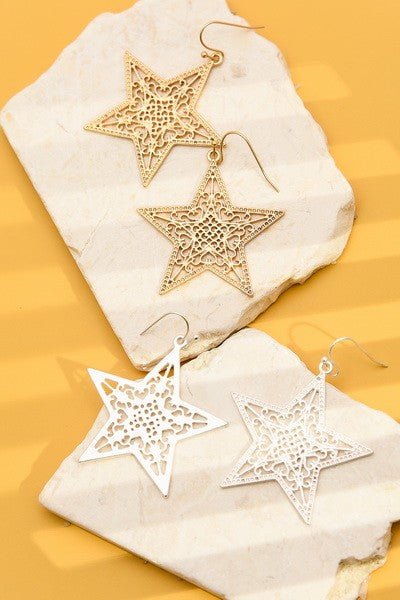 Filigree Matte Star Earrings - Lavender Hills BeautyLavender Hills Beauty31SE22019