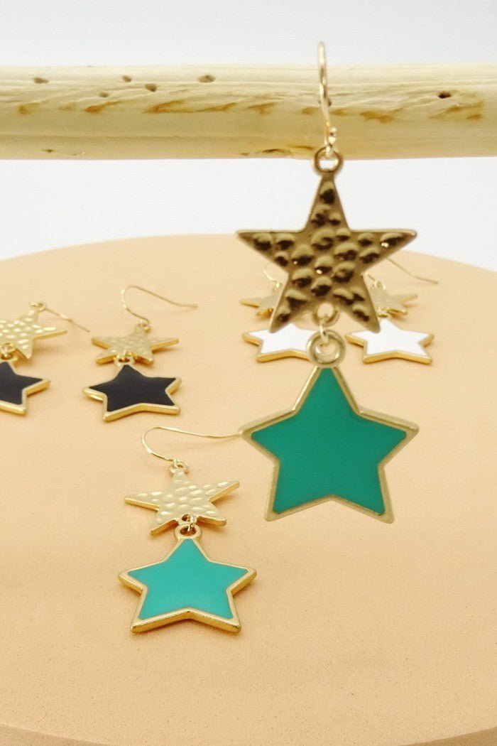 Gold Double Star Earrings - Lavender Hills BeautyLavender Hills Beauty31e04015