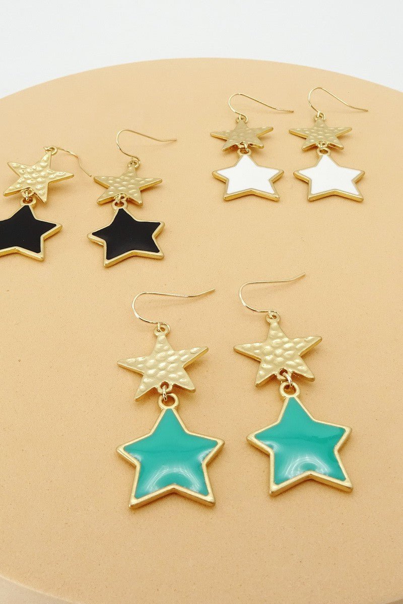 Gold Double Star Earrings - Lavender Hills BeautyLavender Hills Beauty31e04015