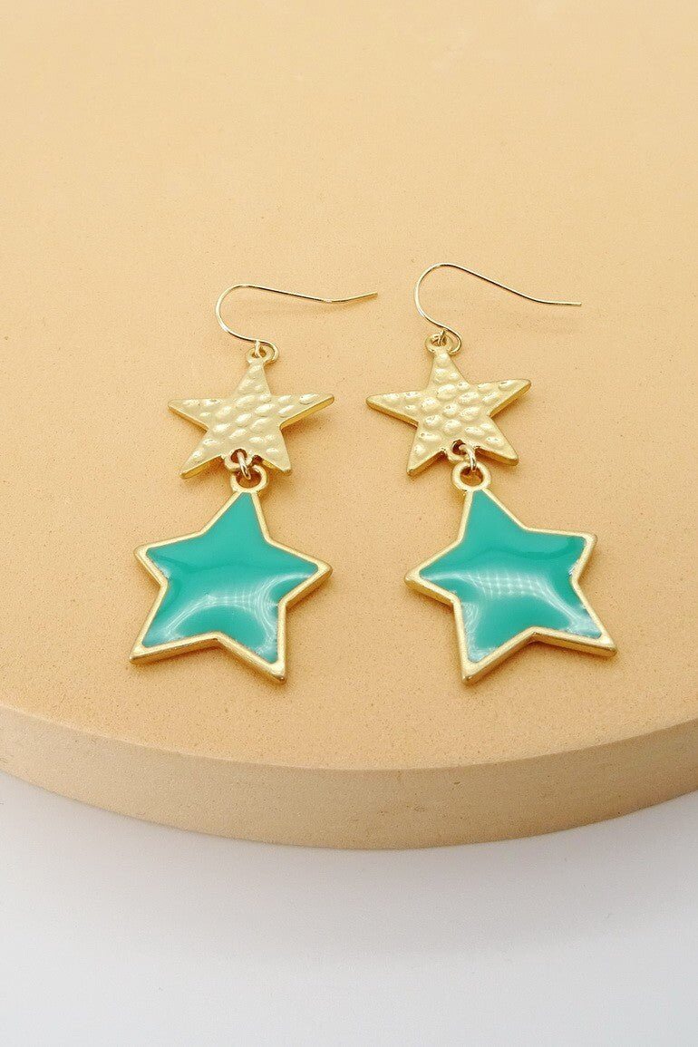 Gold Double Star Earrings - Lavender Hills BeautyLavender Hills Beauty31e04016