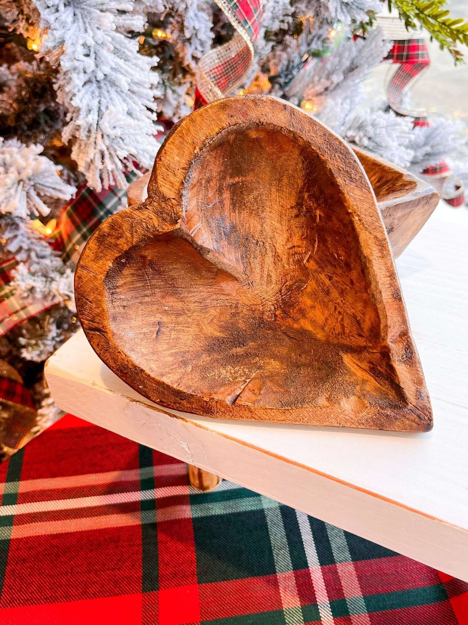 Wooden Heart Dough Bowl - Lavender Hills BeautyLavender Hills Beauty