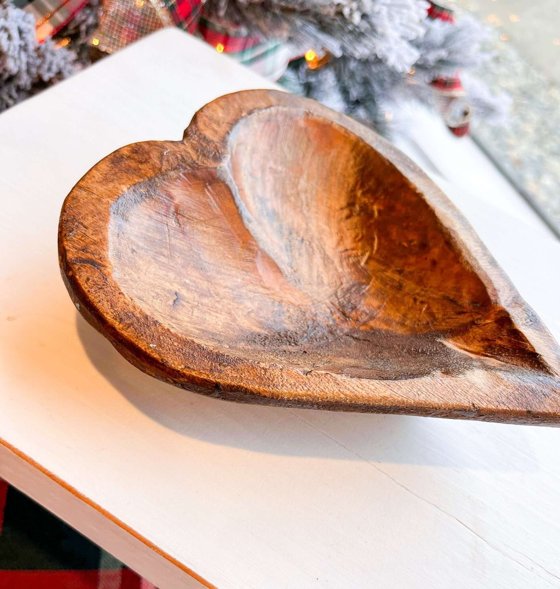 Wooden Heart Dough Bowl - Lavender Hills BeautyLavender Hills Beauty