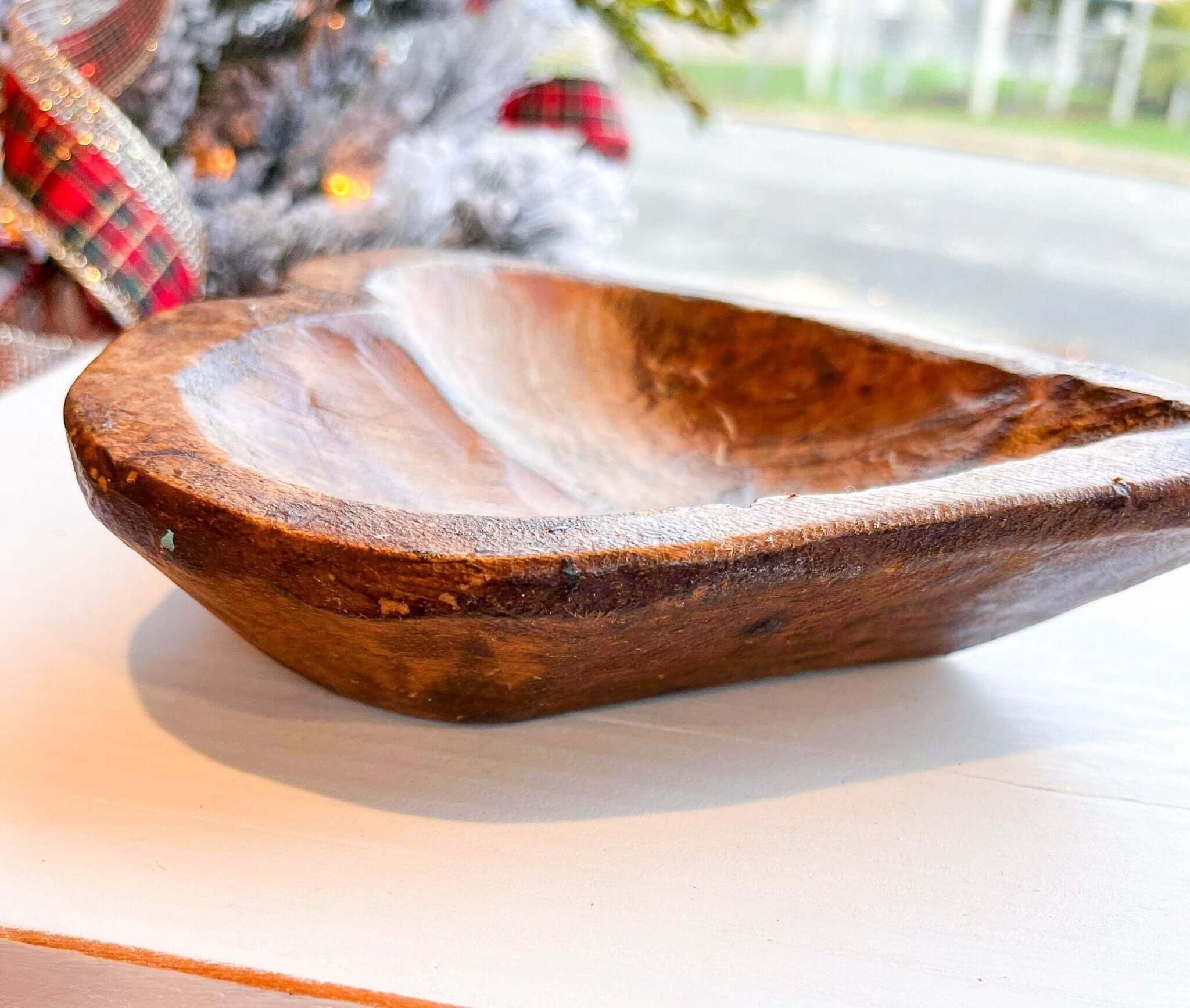 Wooden Heart Dough Bowl - Lavender Hills BeautyLavender Hills Beauty