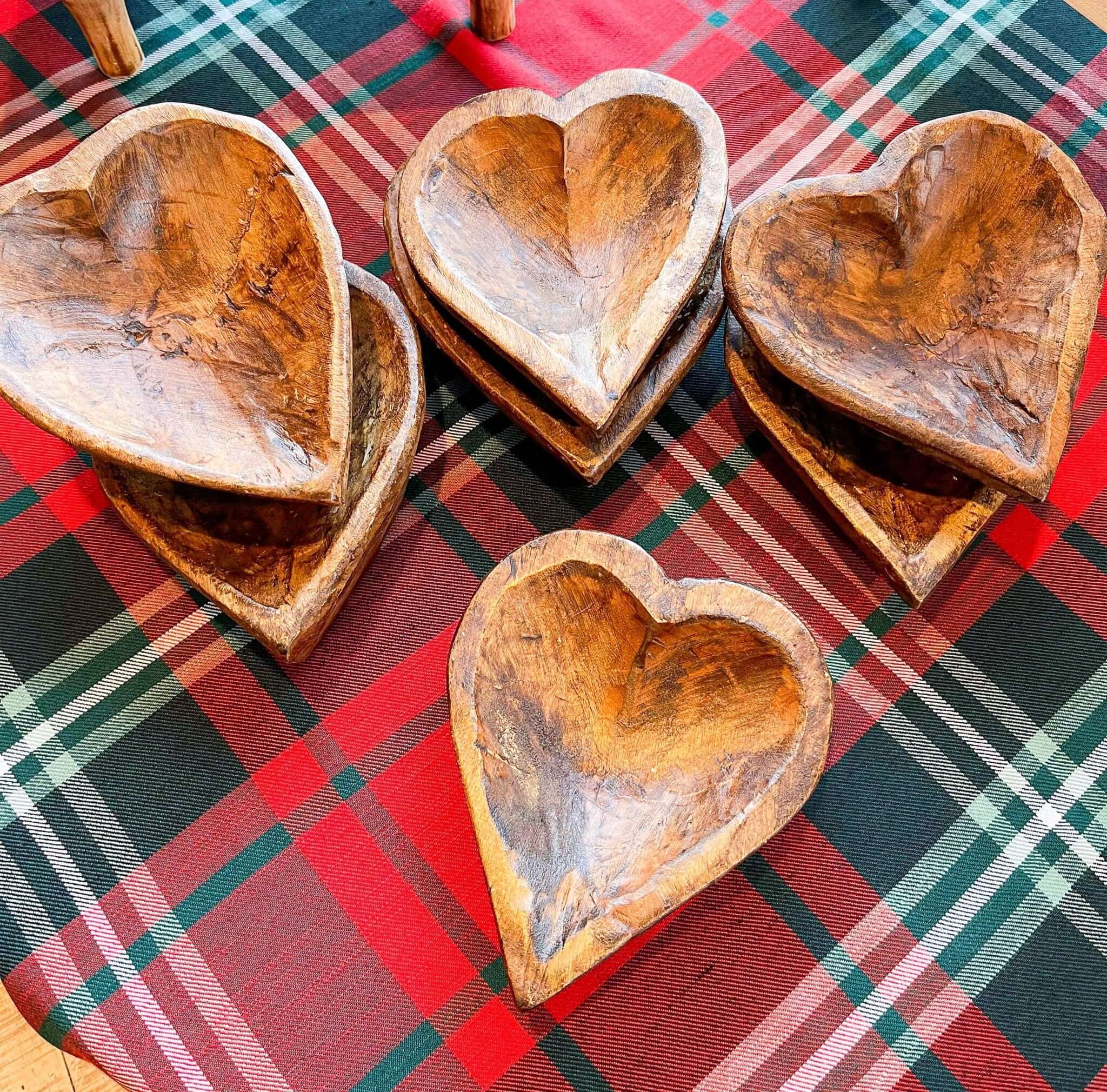 Wooden Heart Dough Bowl - Lavender Hills BeautyLavender Hills Beauty