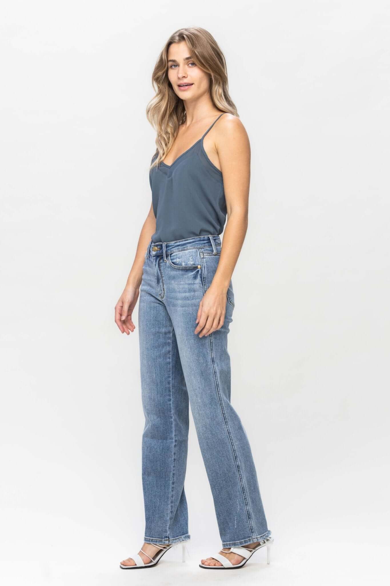 Scotti Mid-Rise Phone Pocket Dad Jean - Lavender Hills BeautyJudy Blue