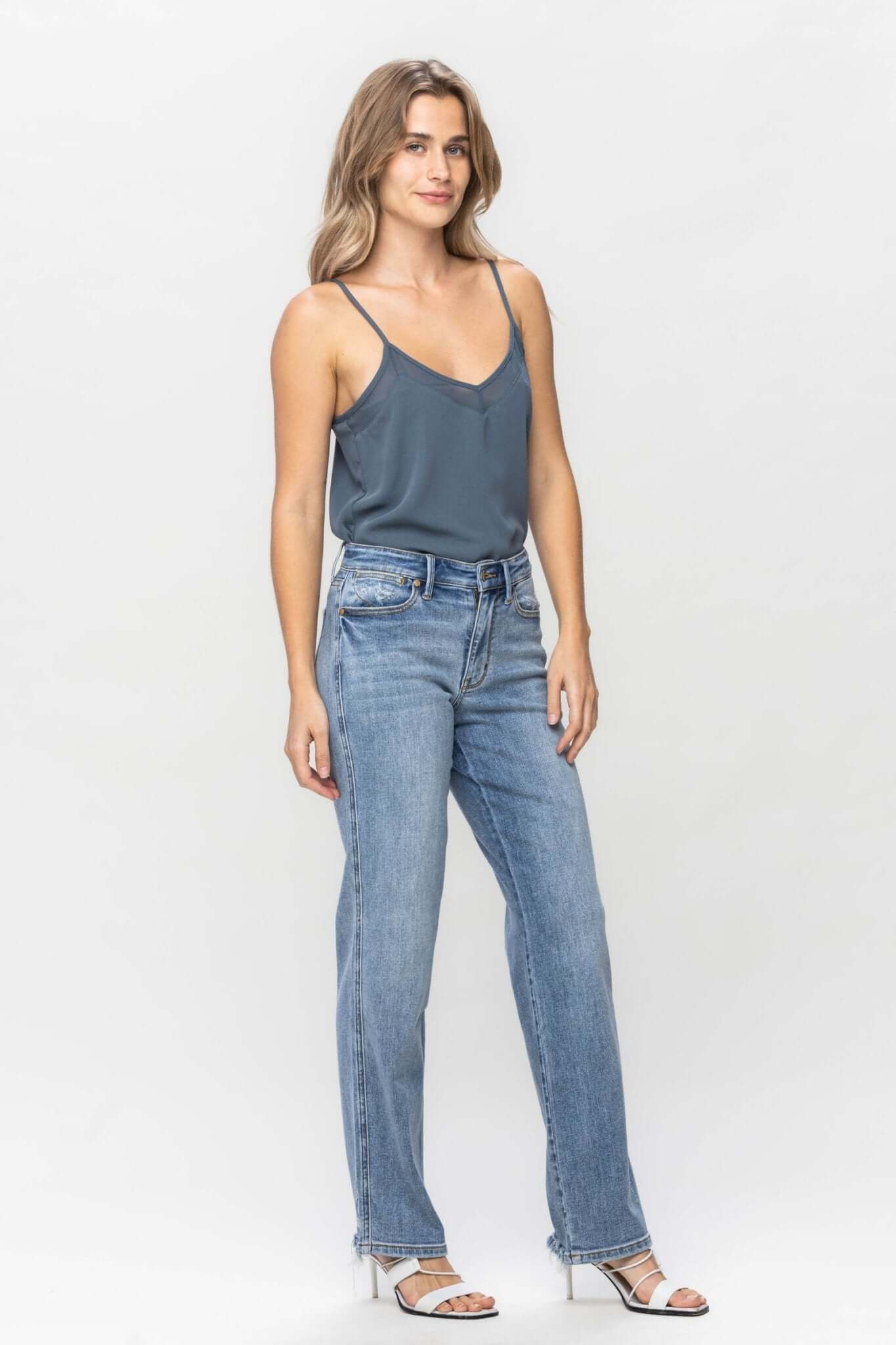 Scotti Mid-Rise Phone Pocket Dad Jean - Lavender Hills BeautyJudy Blue