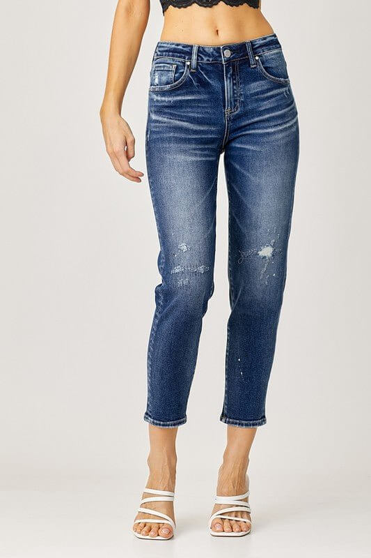 Kiki Tapered Mid Rise Crop Jean | Risen Jeans | RDP5269 - Lavender Hills BeautyRisen