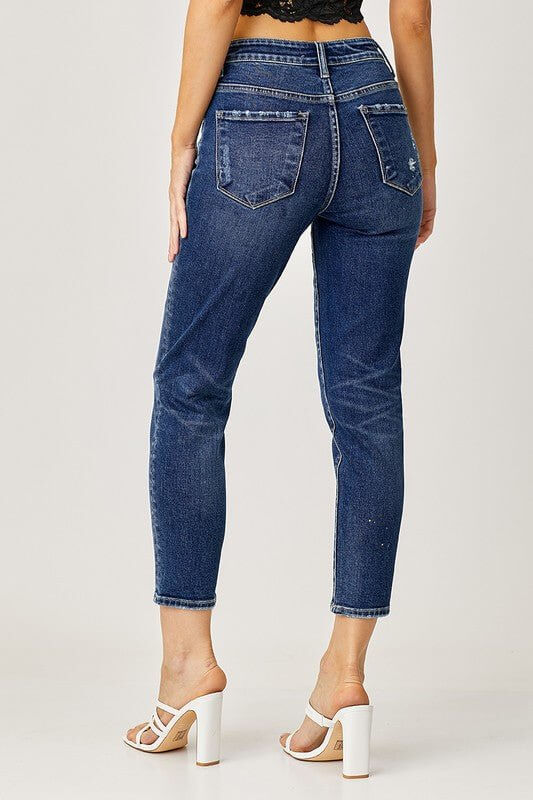 Kiki Tapered Mid Rise Crop Jean | Risen Jeans | RDP5269 - Lavender Hills BeautyRisen