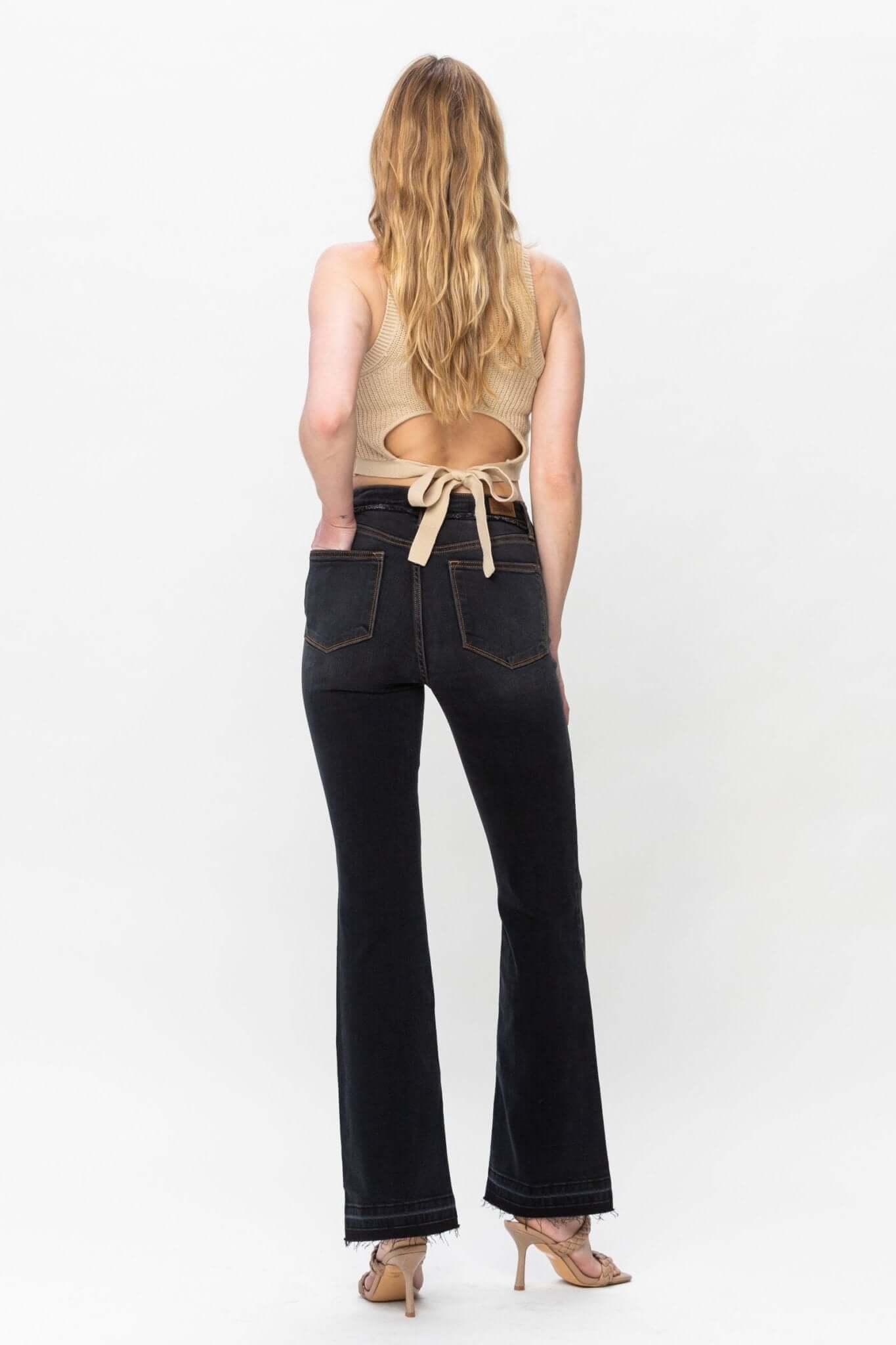 La-la Edgy Black Slim Bootcut Jeans | Judy Blue | 82535 - Lavender Hills BeautyJudy Blue