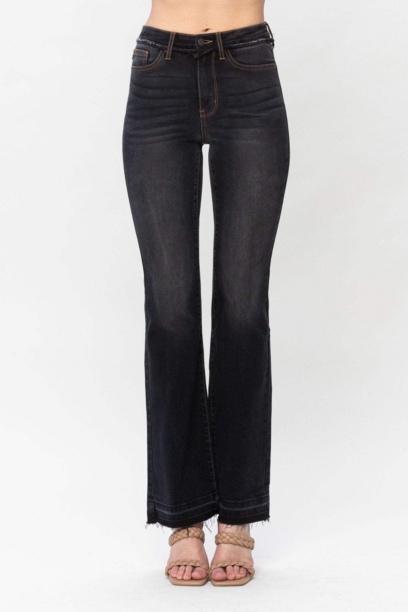 La-la Edgy Black Slim Bootcut Jeans | Judy Blue | 82535 - Lavender Hills BeautyJudy Blue