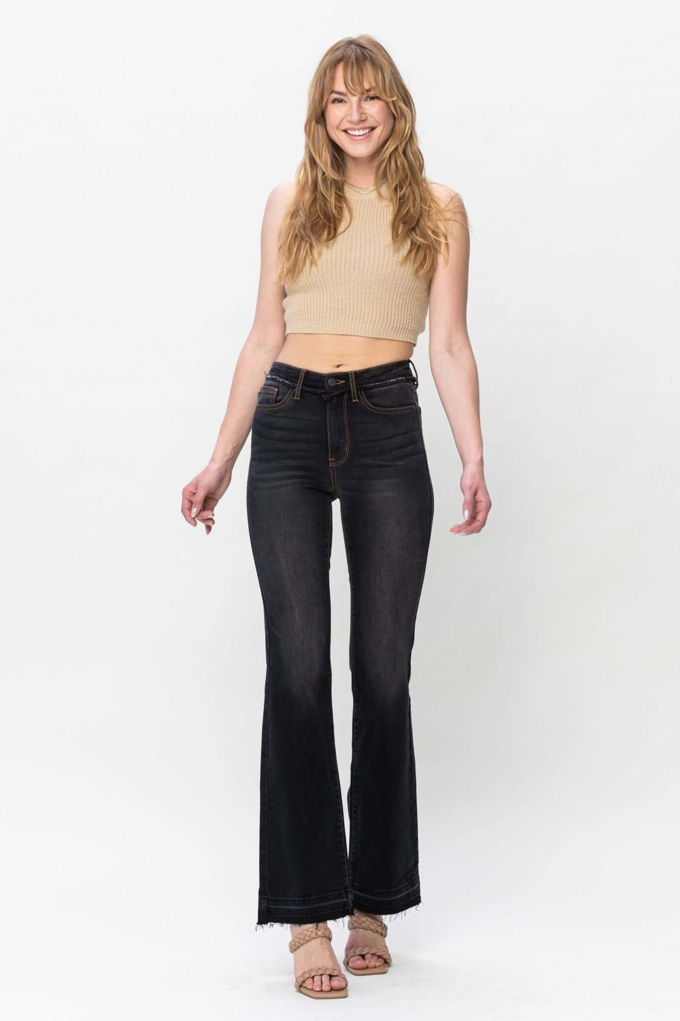 La-la Edgy Black Slim Bootcut Jeans | Judy Blue | 82535 - Lavender Hills BeautyJudy Blue