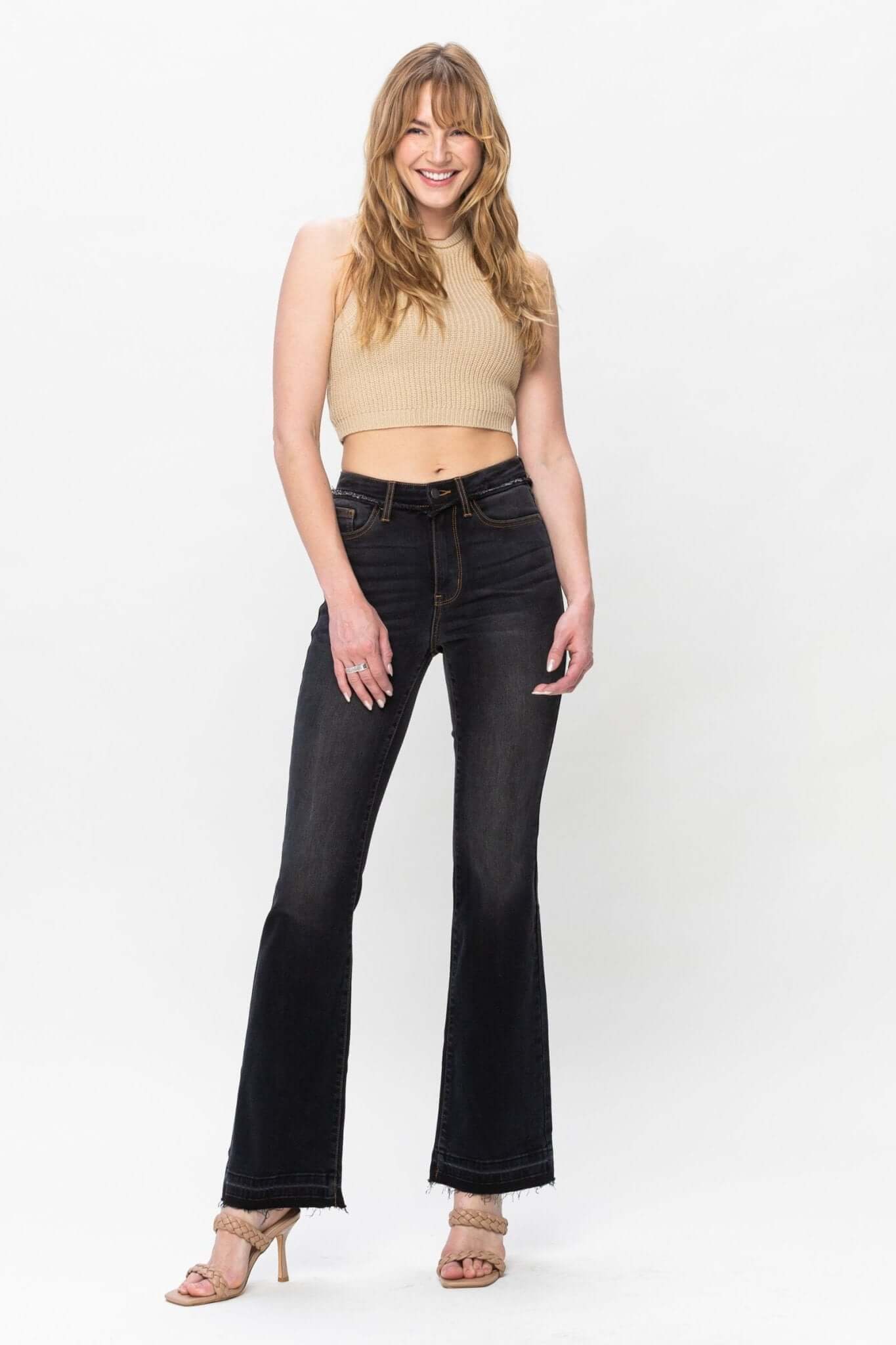La-la Edgy Black Slim Bootcut Jeans | Judy Blue | 82535 - Lavender Hills BeautyJudy Blue