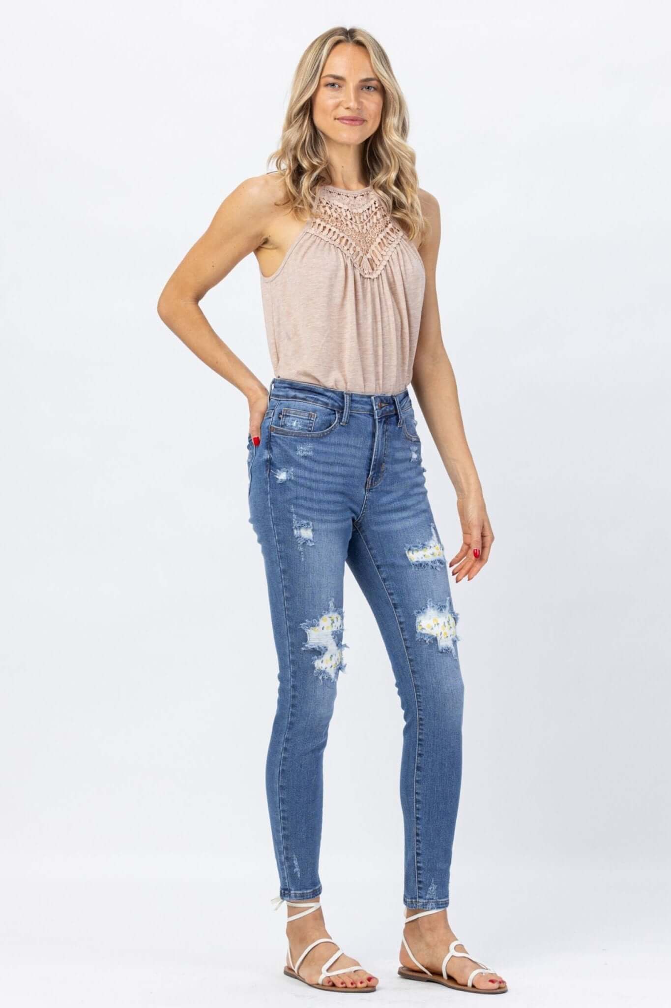 Lemon Patch High Rise Skinny Jeans | Judy Blue | 88233 - Lavender Hills BeautyJudy Blue88233REG-MD-0(24)