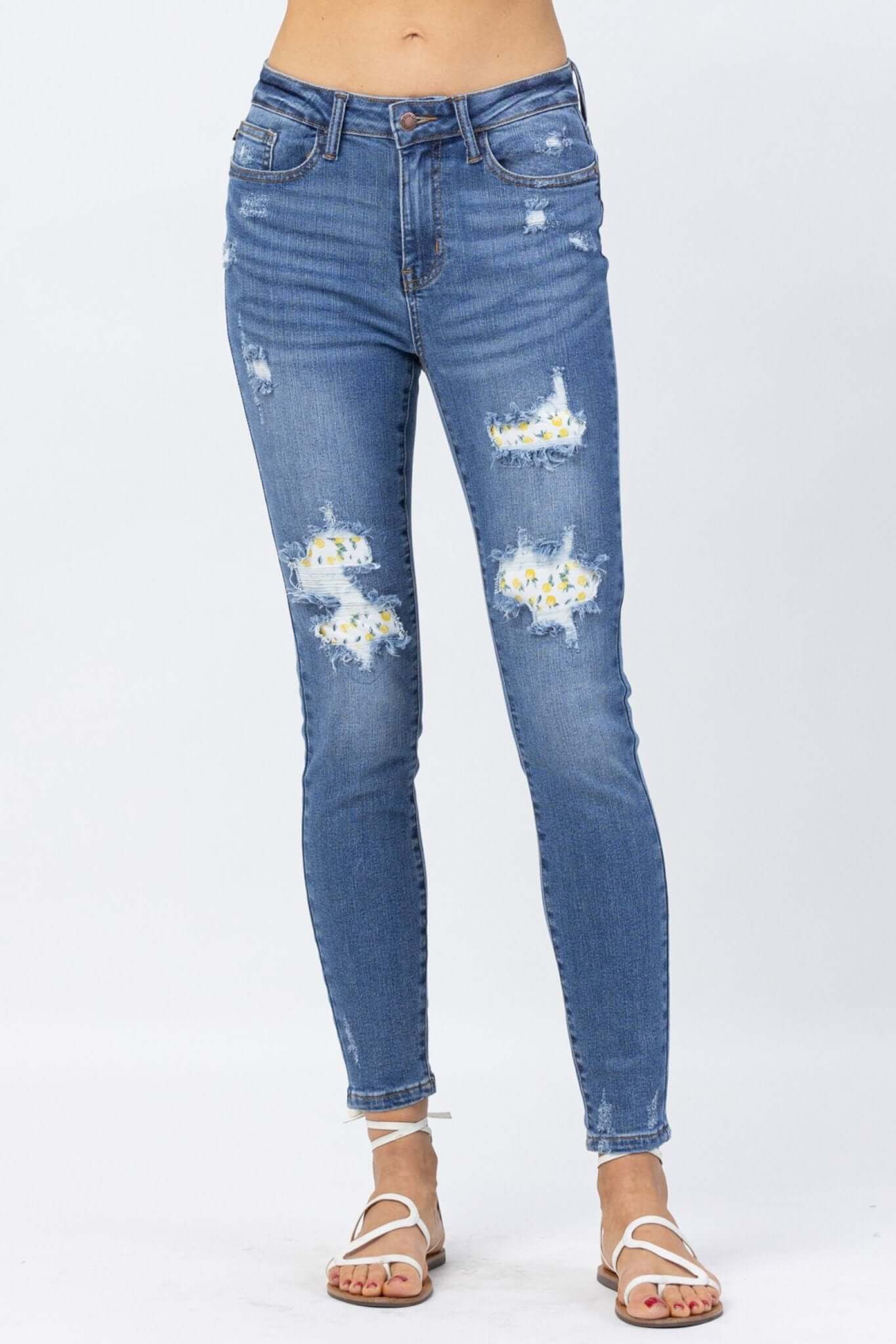 Lemon Patch High Rise Skinny Jeans | Judy Blue | 88233 - Lavender Hills BeautyJudy Blue88233REG-MD-0(24)