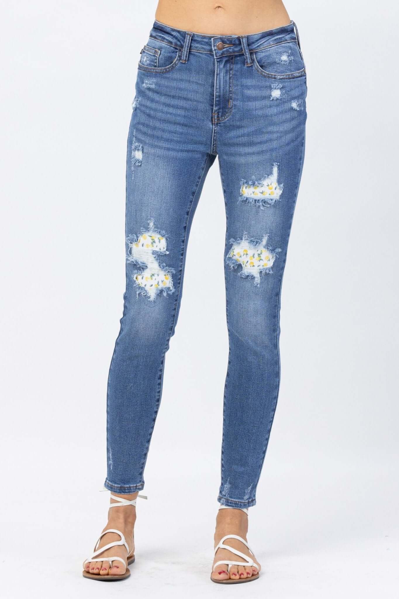 Lemon Patch High Rise Skinny Jeans | Judy Blue | 88233 - Lavender Hills BeautyJudy Blue88233REG-MD-0(24)