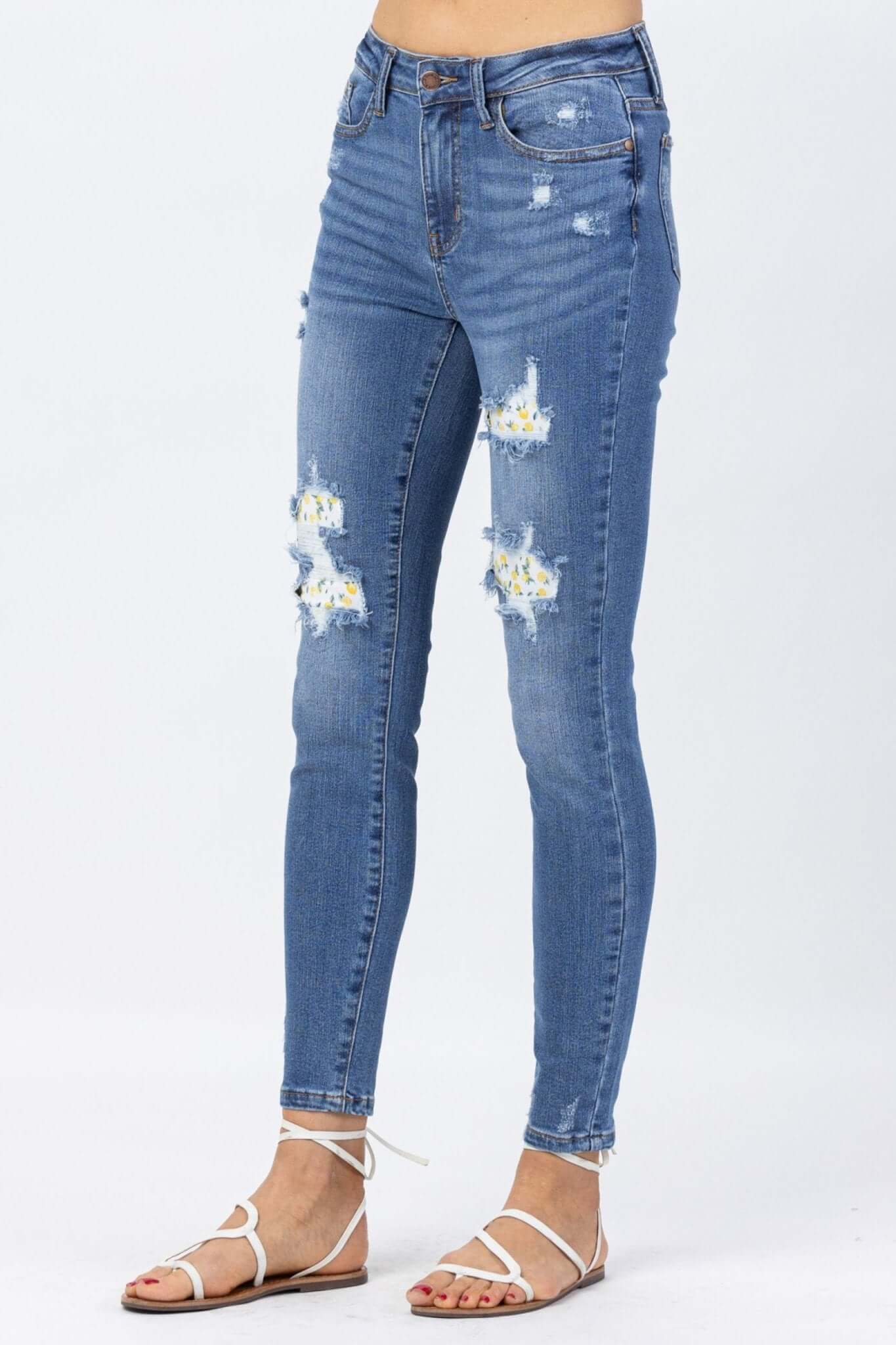 Lemon Patch High Rise Skinny Jeans | Judy Blue | 88233 - Lavender Hills BeautyJudy Blue88233REG-MD-0(24)