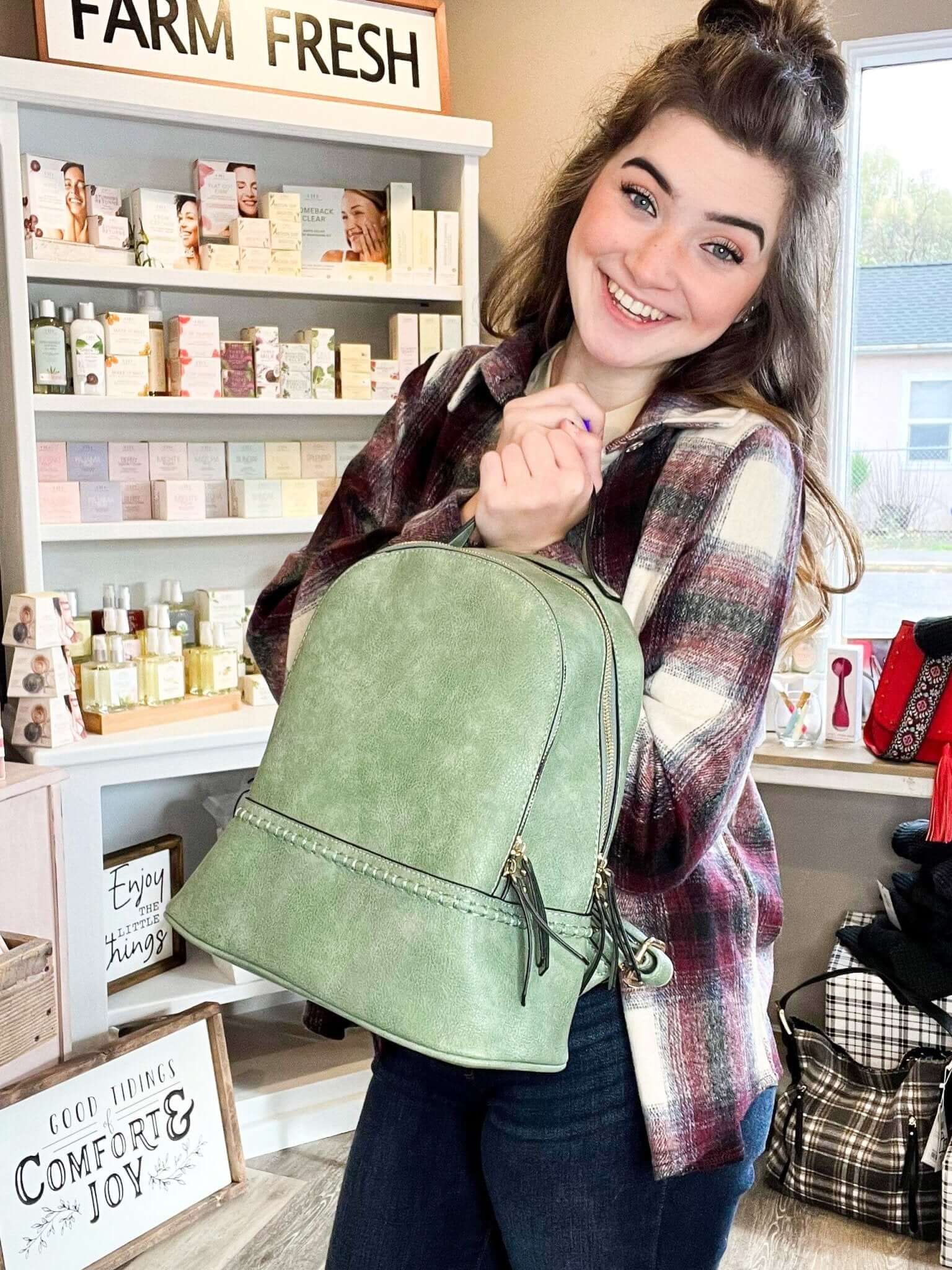 Marnie Backpack - Jade | Vegan Leather - Lavender Hills BeautyJen & CoBP1985-JD