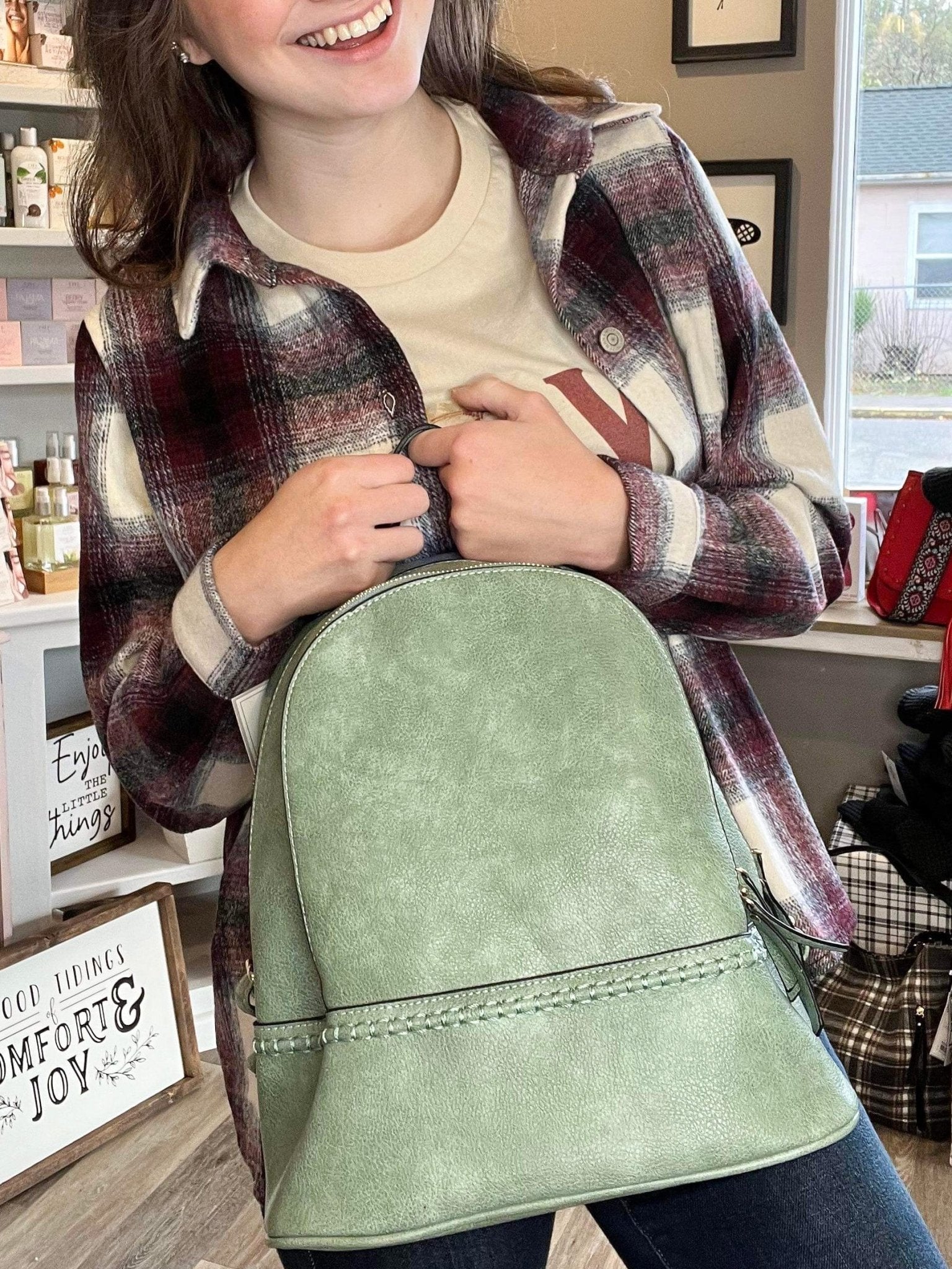 Marnie Backpack - Jade | Vegan Leather - Lavender Hills BeautyJen & CoBP1985-JD