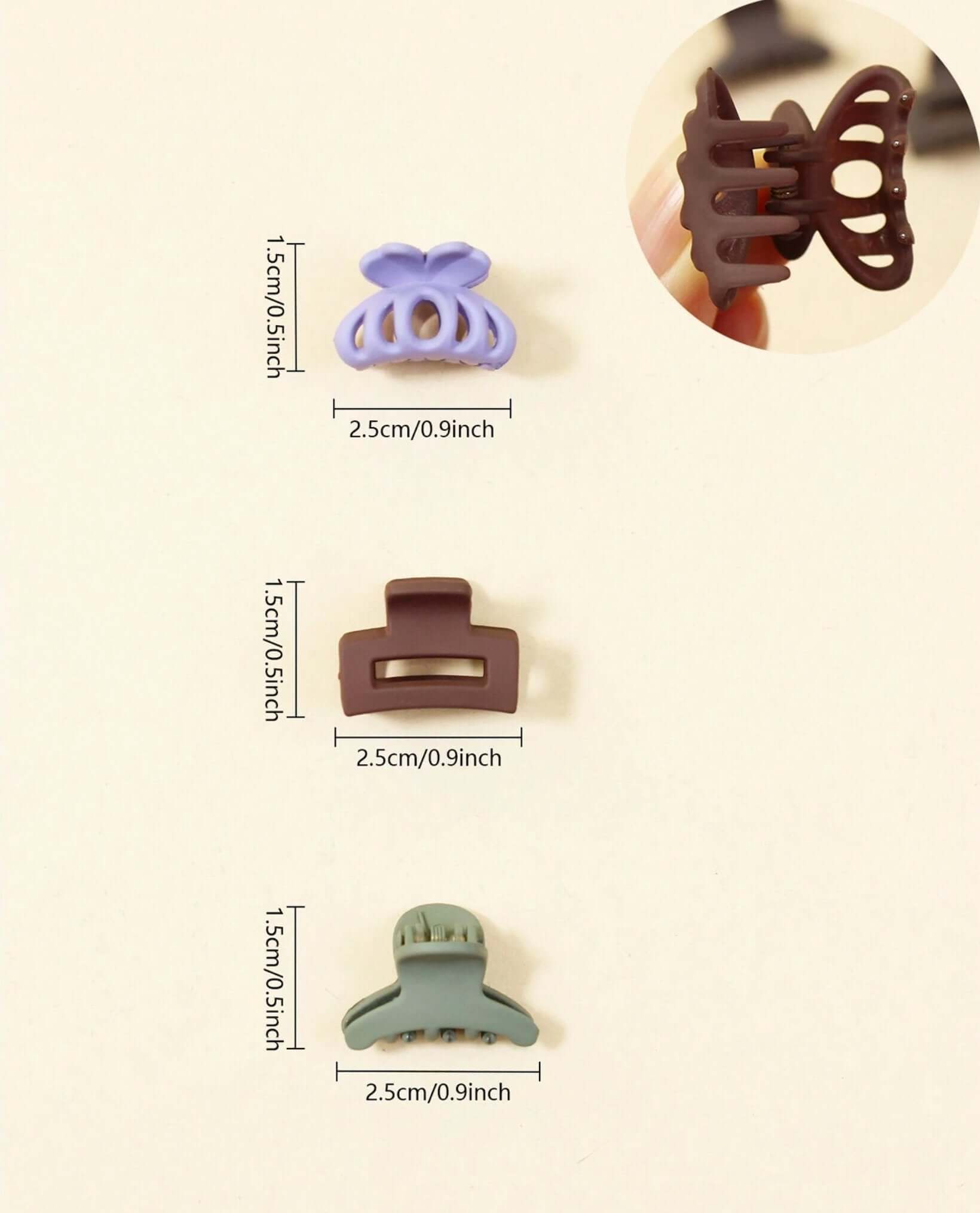 Mini Assorted Hair Claw Clips - Set of 10 - Lavender Hills BeautyLavender Hills Beauty