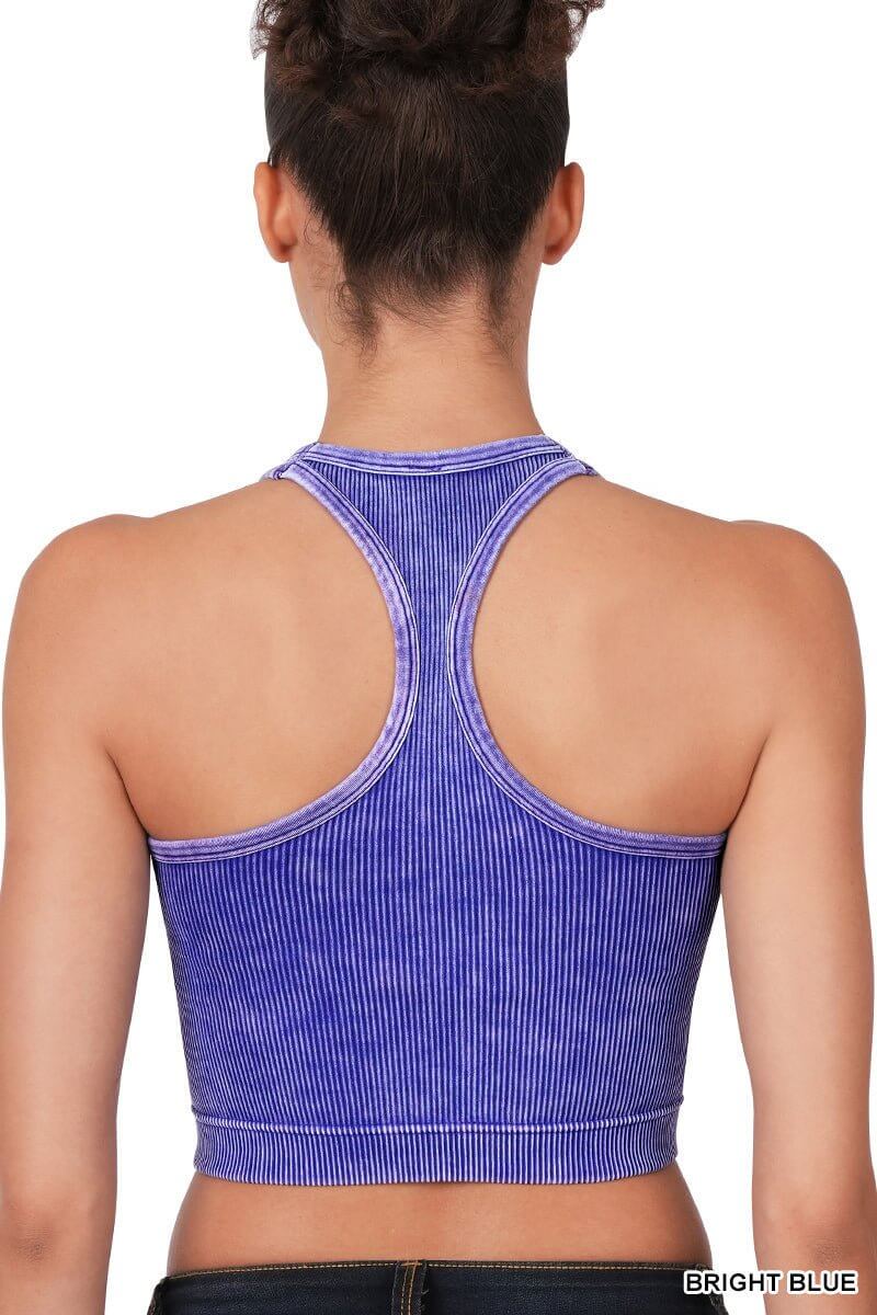 Chic High Neck Racerback Brami Cropped Tank Top - More Colors Available - Lavender Hills BeautyZenana
