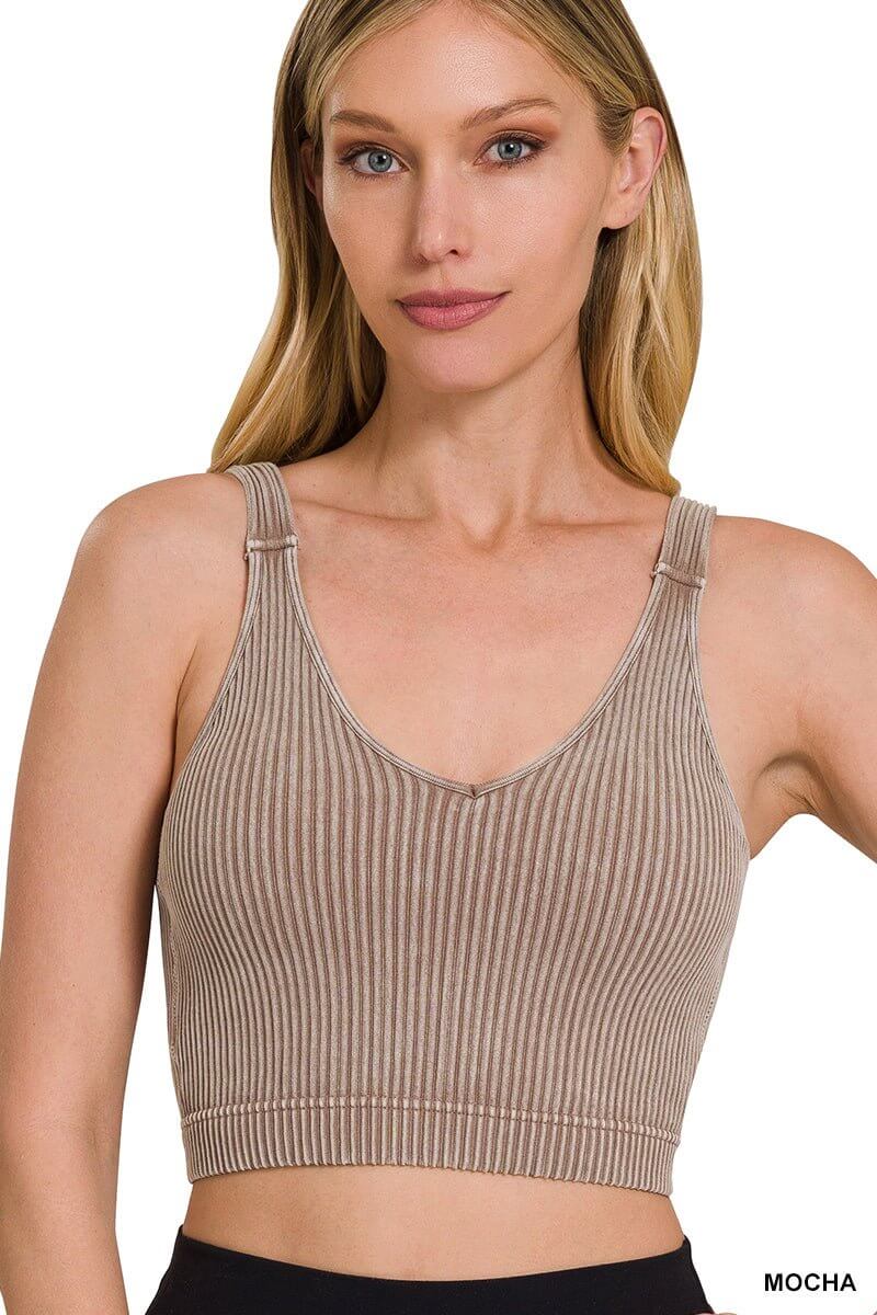 Padded Lift Bra Cropped Tank - Lavender Hills BeautyZenanaNTW-6175A-1