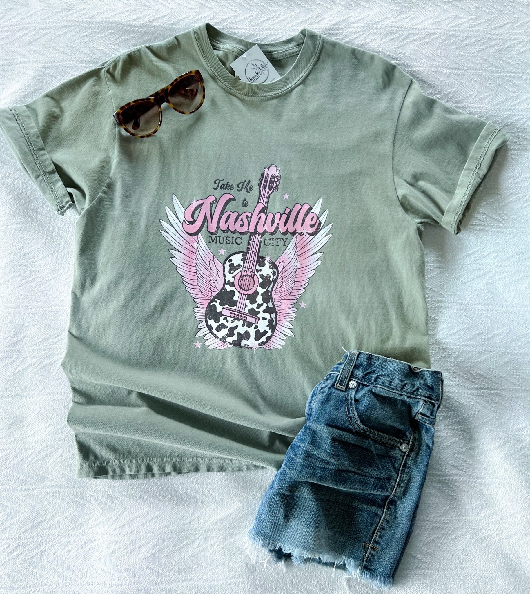 Nashville Music City Short Sleeve T-Shirt - Lavender Hills BeautyLavender Hills Beauty Studio