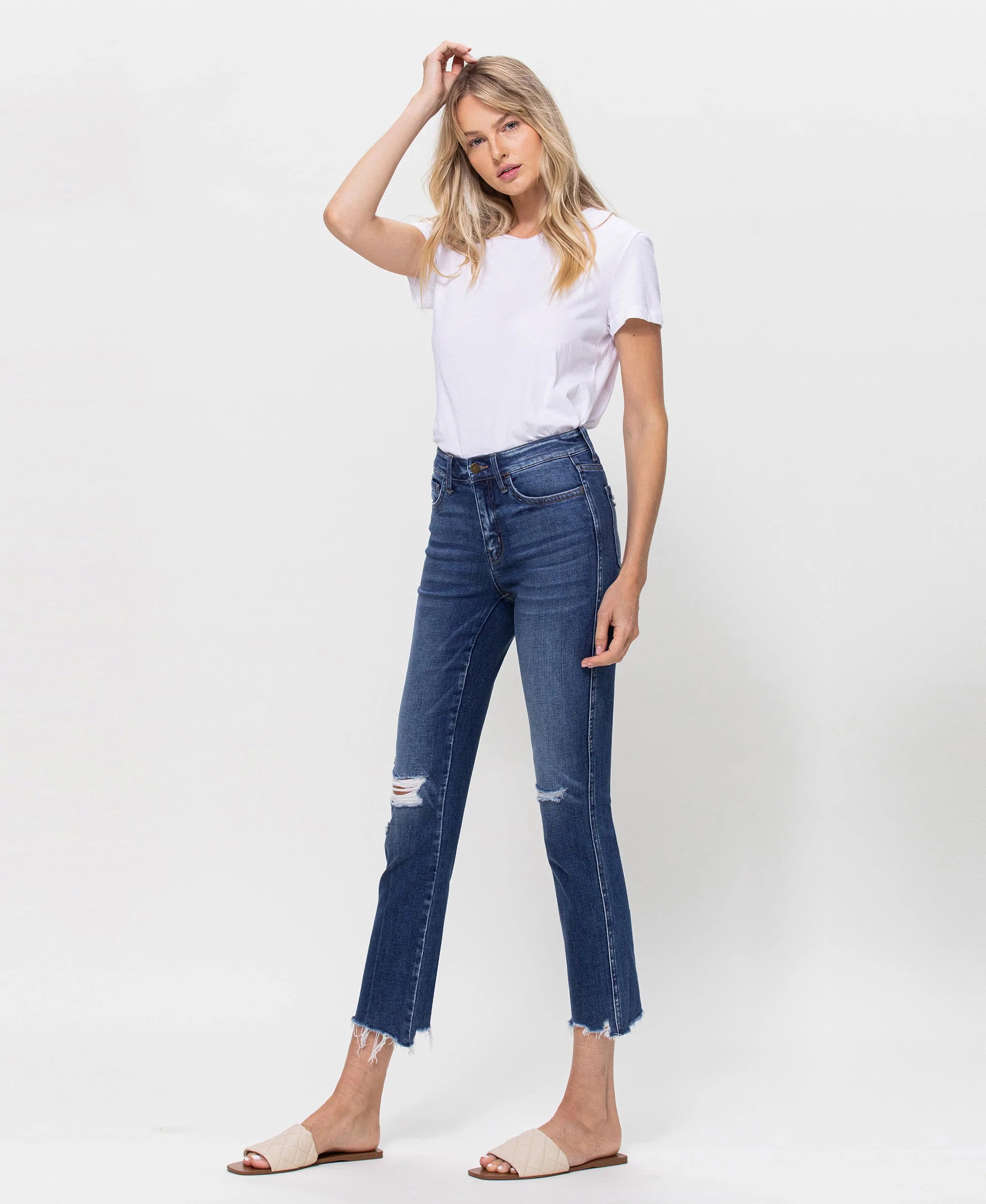 New Frame - Mid Rise Crop Straight Jeans