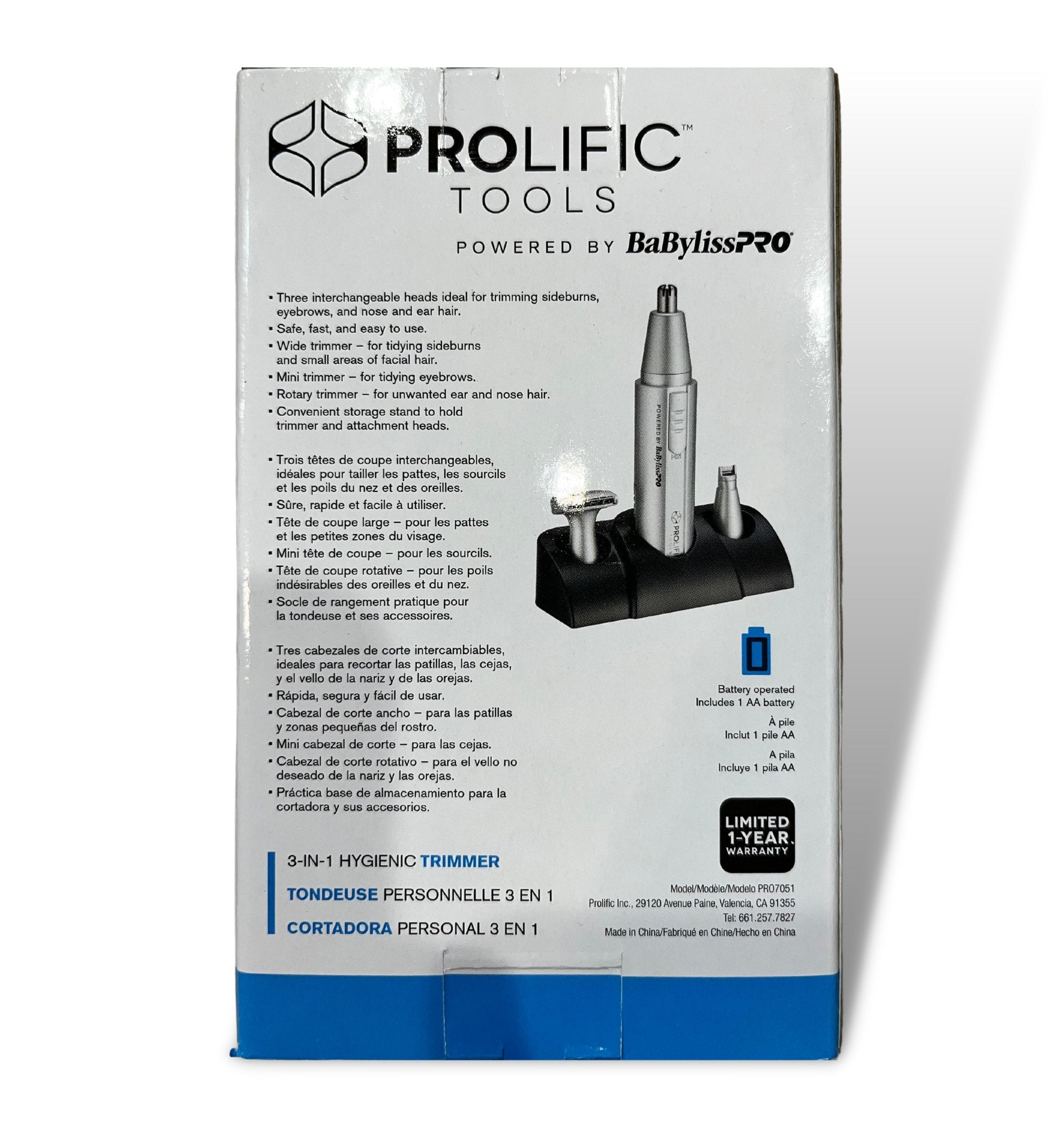 Prolific Tools 3-in-1 Facial Hygenic Trimmer | BaBylissPRO - Lavender Hills BeautySalonCentric