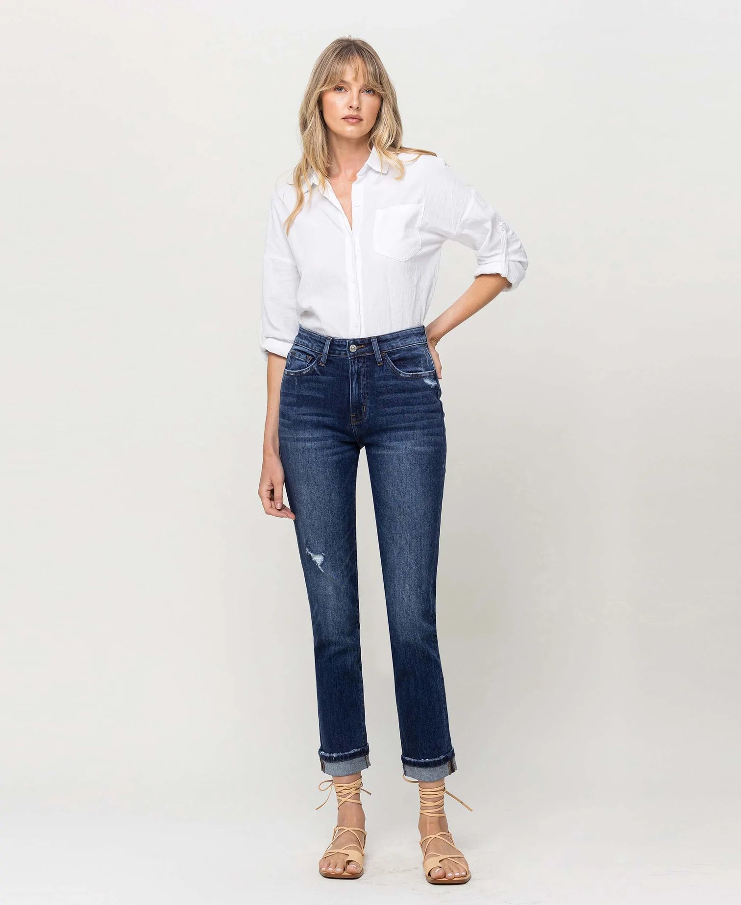 Resident - Cuffed Stretch Boyfriend Jeans