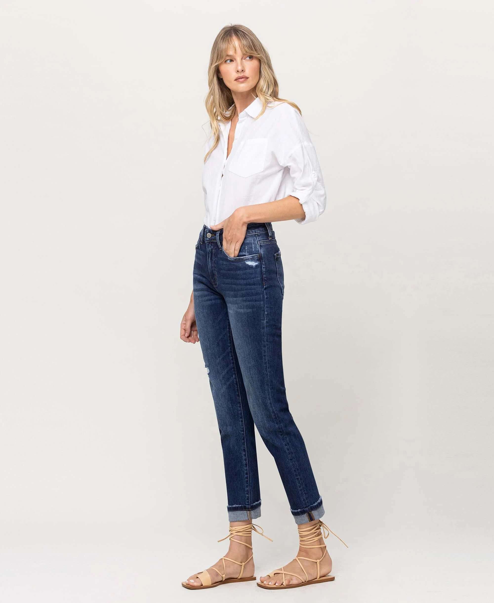 Flying Monkey Resident - Cuffed Stretch Boyfriend Jeans Flying Monkey