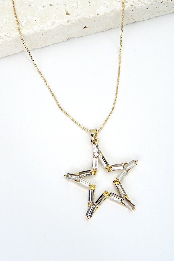 Rhinestone Star Long Pendant Necklace - Lavender Hills BeautyLavender Hills Beauty13012003-113