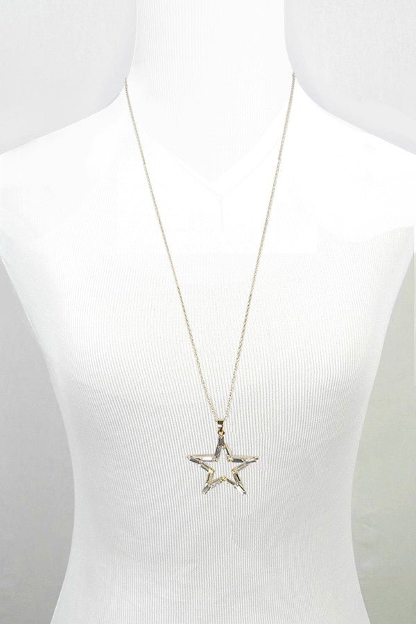 Rhinestone Star Long Pendant Necklace - Lavender Hills BeautyLavender Hills Beauty13012003-113