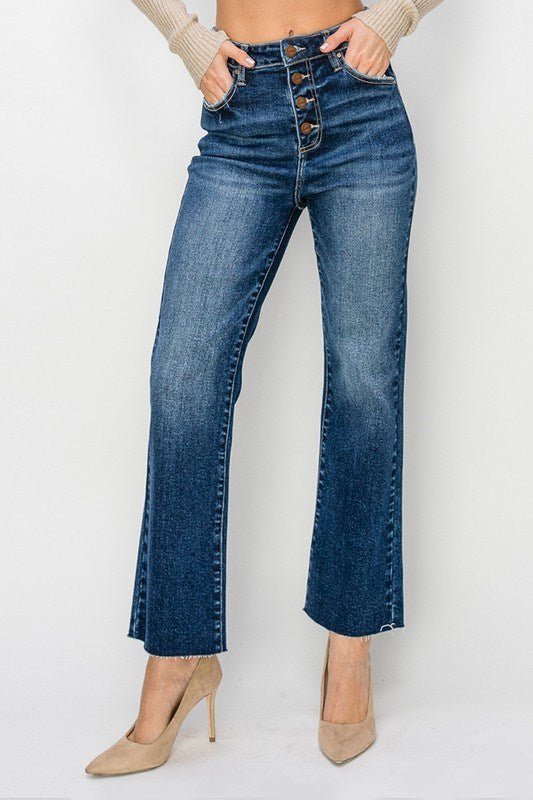 Riviera Raw Hem Ankle Flare Jeans - Lavender Hills BeautyRisen JeansRDP5661