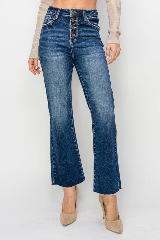 Riviera Raw Hem Ankle Flare Jeans - Lavender Hills BeautyRisen JeansRDP5661