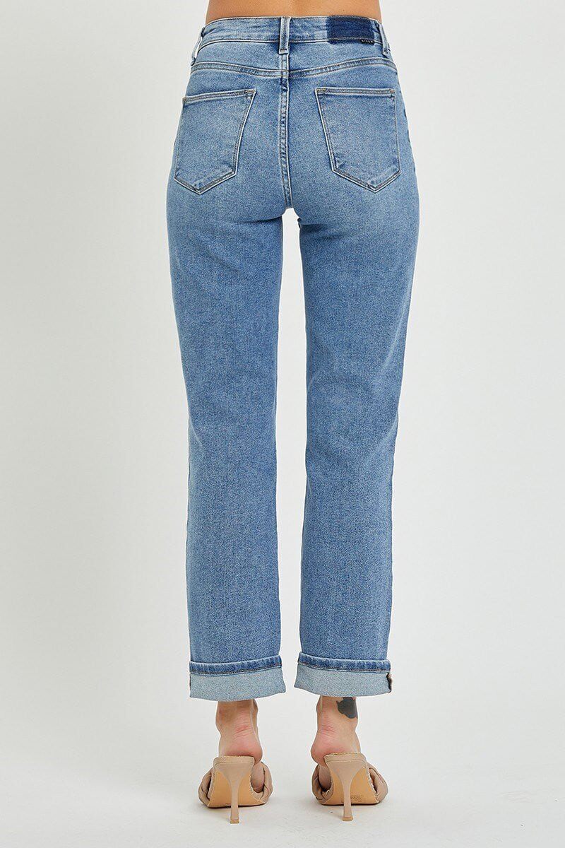 Mila Crossover Straight Jean - Lavender Hills BeautyRisen JeansRDP5334-1