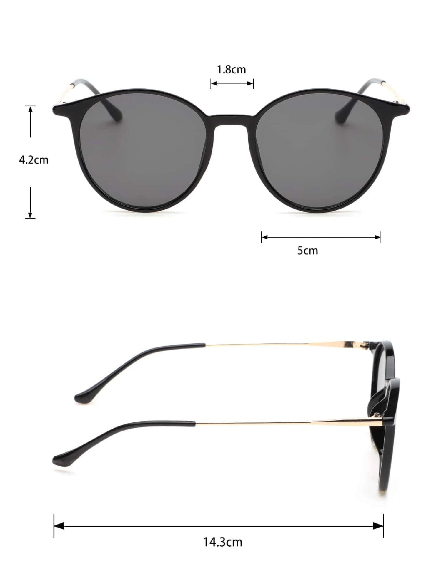 Round Black Sunglasses - Lavender Hills BeautyShein