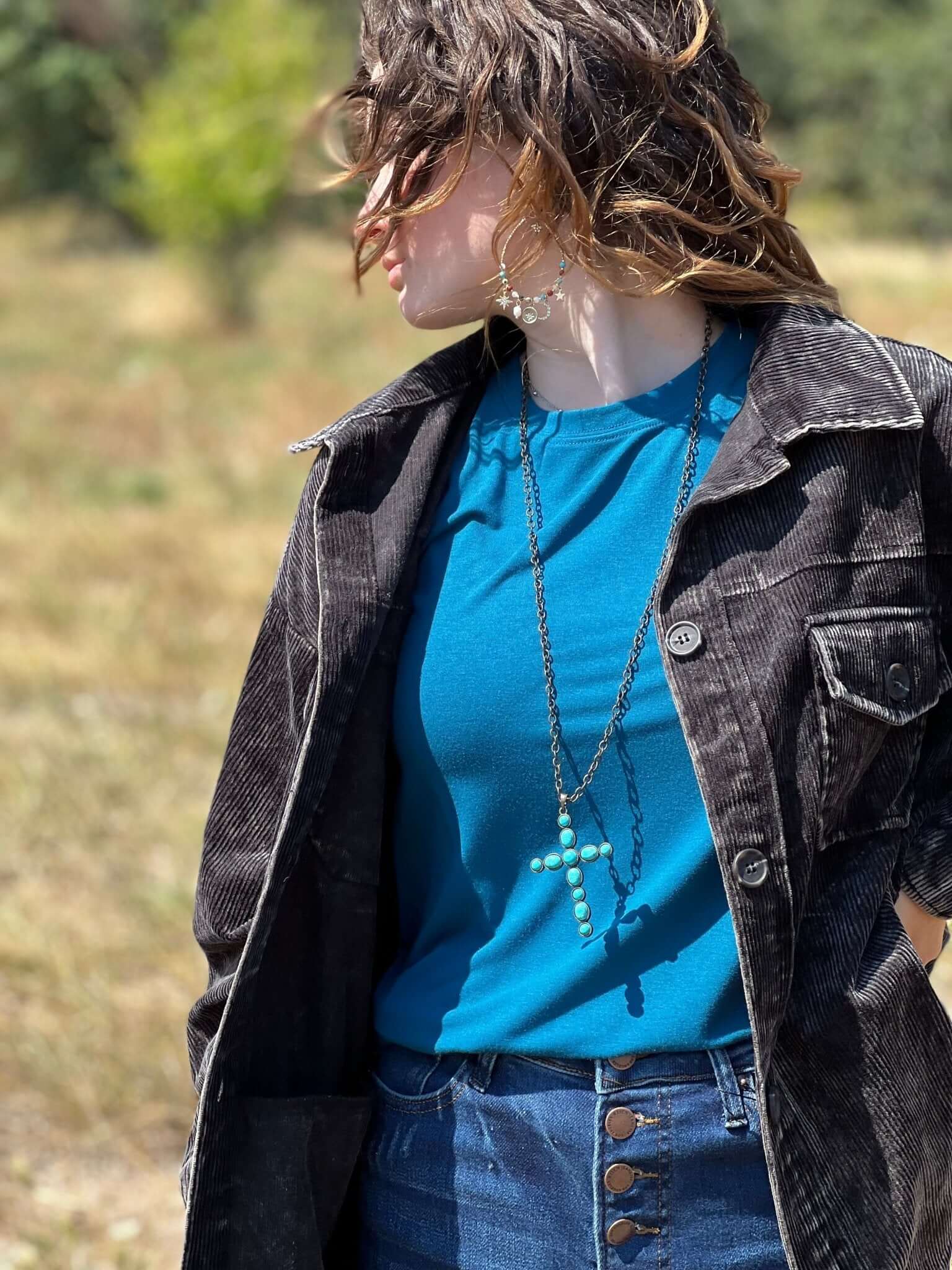 Basic T-Shirt - Black, Teal, Eggplant - Lavender Hills BeautyZenana
