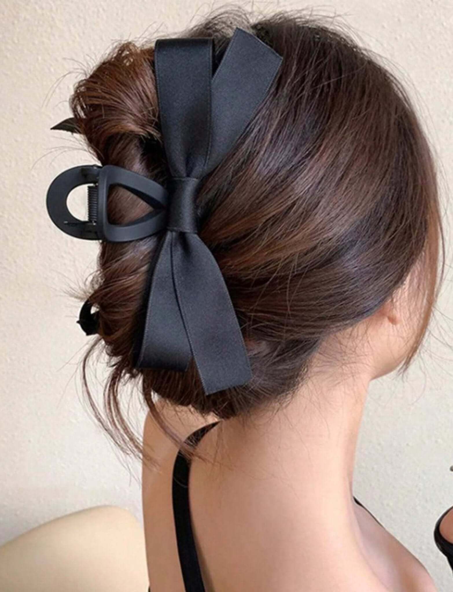 Satin Bow Hair Claw Clip - 6.5" inch - Lavender Hills BeautyLavender Hills Beauty
