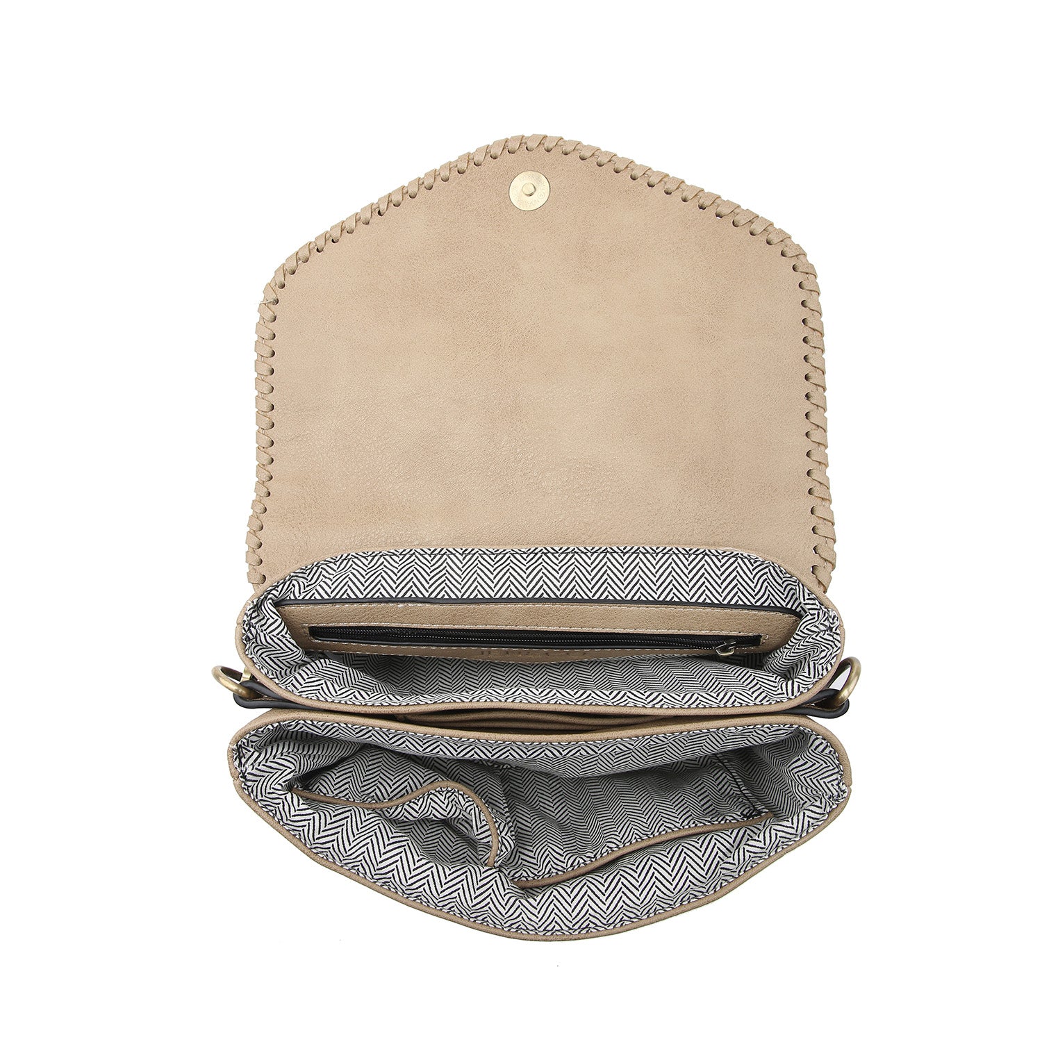 Sloane Flapover Crossbody Purse - Grey | Vegan Leather Jen & Co