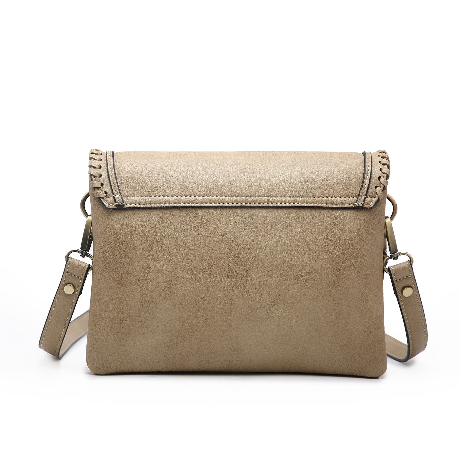 Sloane Flapover Crossbody Purse - Grey | Vegan Leather Jen & Co