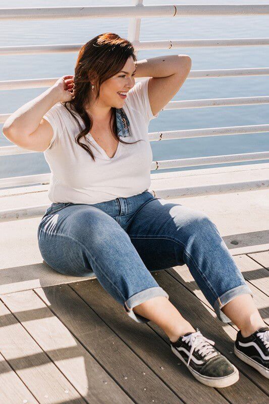 Skeeter Plus Boyfriend Stretch Jean | Vervet by Flying Monkey | V2117-P - Lavender Hills BeautyVervetV2117-P