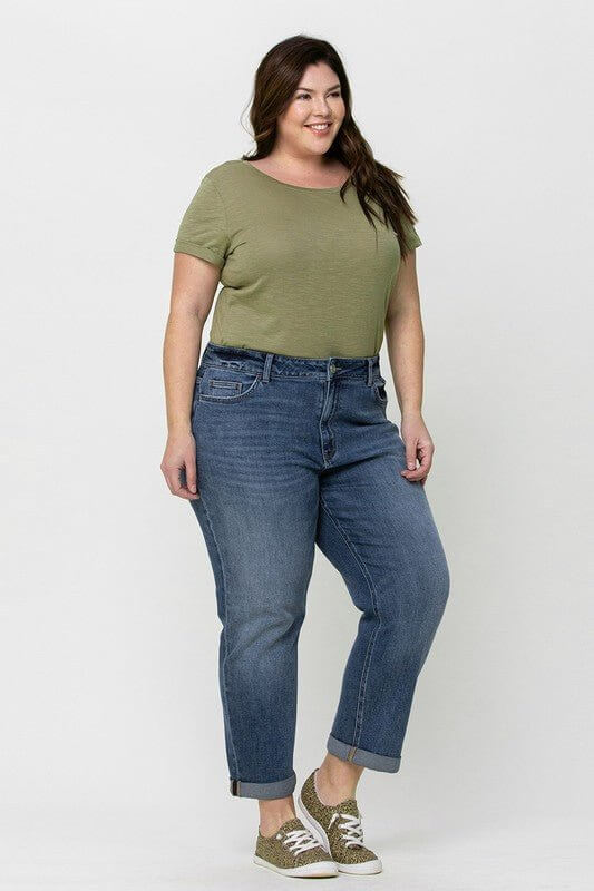 Skeeter Plus Boyfriend Stretch Jean | Vervet by Flying Monkey | V2117-P - Lavender Hills BeautyVervetV2117-P