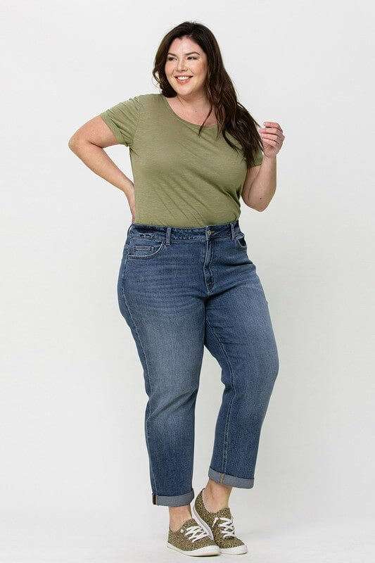 Skeeter Plus Boyfriend Stretch Jean | Vervet by Flying Monkey | V2117-P - Lavender Hills BeautyVervetV2117-P