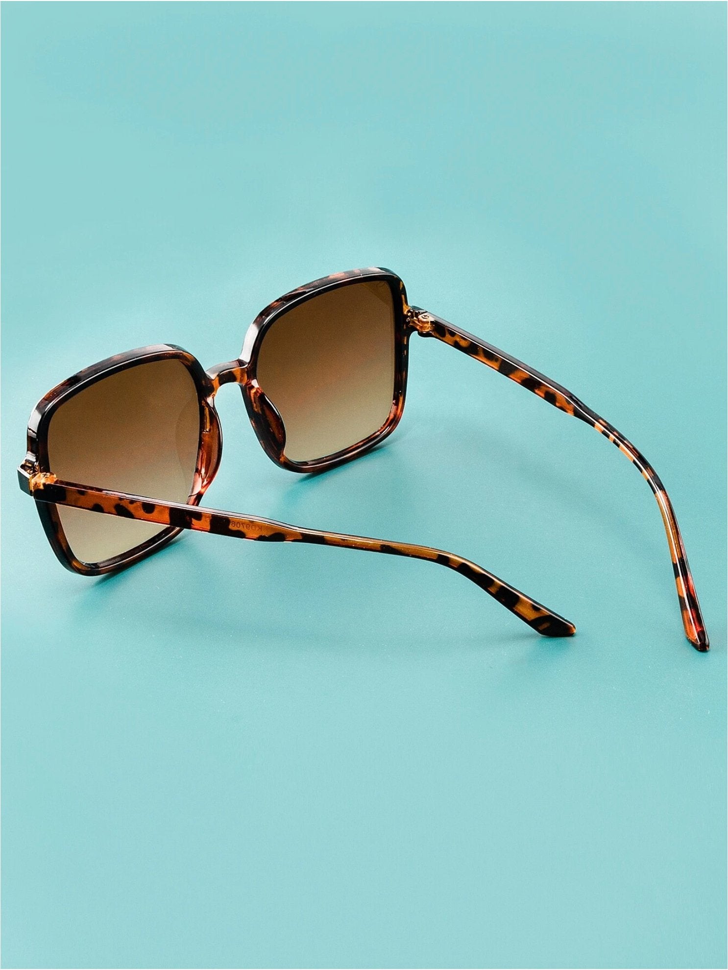 Oversized Boho Square Tortoiseshell Sunglasses - Lavender Hills BeautyShein