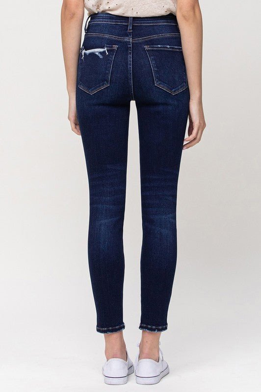 Au Revoir High Rise Distressed Ankle Skinny Jeans | Vervet by Flying Monkey | T5275 - Lavender Hills BeautyVervetT5275